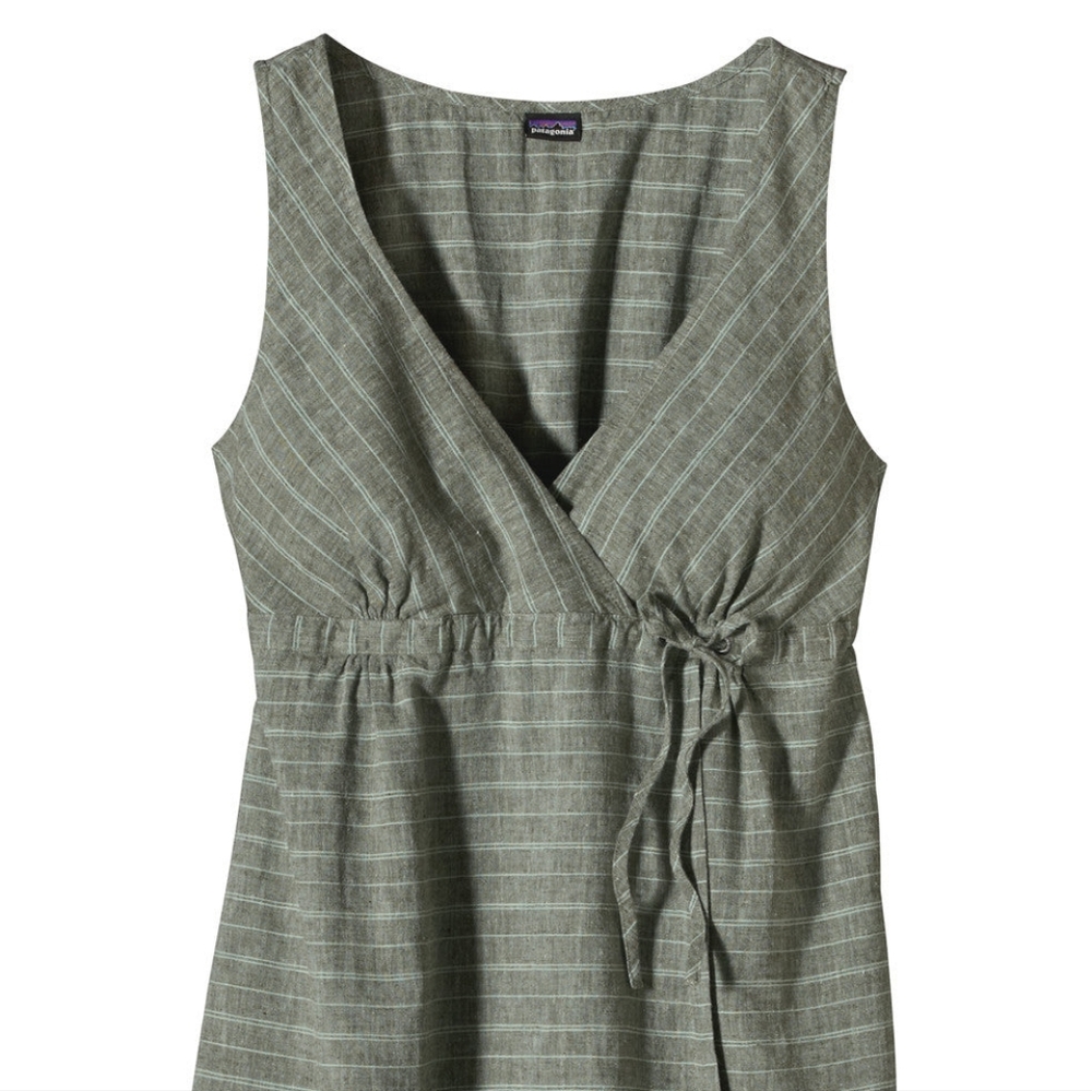 Patagonia W's Island Hemp Crossover Dress‎ Size 2 Basin Green